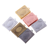 Maxbell 6 Pieces Alloy Flower Book Photo Picture Charm Pendant Gift Frame Locket Jewelry Gifts