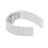 Maxbell White 18mm Ceramic Link Wrist Watch Band Bracelet Strap Replacement