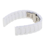 Maxbell White 18mm Ceramic Link Wrist Watch Band Bracelet Strap Replacement