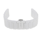 Maxbell White 18mm Ceramic Link Wrist Watch Band Bracelet Strap Replacement