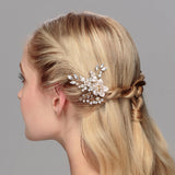 Maxbell Wedding Pageant Bridal Bride Rhinestone Crystal Floral Hair Comb Art Decor