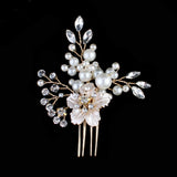 Maxbell Wedding Pageant Bridal Bride Rhinestone Crystal Floral Hair Comb Art Decor