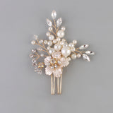 Maxbell Wedding Pageant Bridal Bride Rhinestone Crystal Floral Hair Comb Art Decor