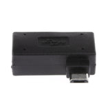 Maxbell 90 degree Right Angle Micro USB 2.0 OTG Host Adapter w/USB Power for Samsung Mobile Phone Black