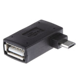 Maxbell 90 degree Right Angle Micro USB 2.0 OTG Host Adapter w/USB Power for Samsung Mobile Phone Black