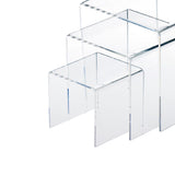 Maxbell (1 Set of 3pcs) Clear Acrylic Display Riser (3'', 4'', 5'') Jewelry Showcase Display