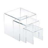 Maxbell (1 Set of 3pcs) Clear Acrylic Display Riser (3'', 4'', 5'') Jewelry Showcase Display