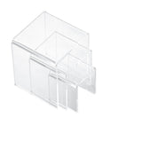 Maxbell (1 Set of 3pcs) Clear Acrylic Display Riser (3'', 4'', 5'') Jewelry Showcase Display