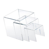 Maxbell (1 Set of 3pcs) Clear Acrylic Display Riser (3'', 4'', 5'') Jewelry Showcase Display