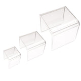 Maxbell (1 Set of 3pcs) Clear Acrylic Display Riser (3'', 4'', 5'') Jewelry Showcase Display