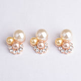 Maxbell 10 Pieces Flower Crystal Pearl Rhinestone Button Flatback Hair Bow DIY Craft Decor