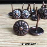 Maxbell Pack of 100PCS Durable Daisy Upholstery Tacks Nails Sofa Shoe Door Furniture Decor Copper Stud Pins 16*20MM