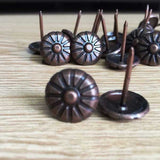 Maxbell Pack of 100PCS Durable Daisy Upholstery Tacks Nails Sofa Shoe Door Furniture Decor Copper Stud Pins 16*20MM