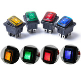 Maxbell 4pcs 6 Pin On/Off/On 3 Position Rocker Power Switch With Backlight