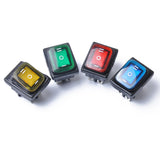 Maxbell 4pcs 6 Pin On/Off/On 3 Position Rocker Power Switch With Backlight