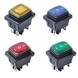 Maxbell 4pcs 6 Pin On/Off/On 3 Position Rocker Power Switch With Backlight