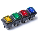 Maxbell 4pcs 6 Pin On/Off/On 3 Position Rocker Power Switch With Backlight