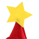 Maxbell Merry Christmas DIY Red Felt Fabric Cone Hat Santa Claus Star Cap Kids Birthday Fancy Dress Costume Prop