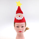 Maxbell Merry Christmas DIY Red Felt Fabric Cone Hat Santa Claus Star Cap Kids Birthday Fancy Dress Costume Prop