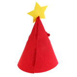 Maxbell Merry Christmas DIY Red Felt Fabric Cone Hat Santa Claus Star Cap Kids Birthday Fancy Dress Costume Prop