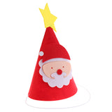 Maxbell Merry Christmas DIY Red Felt Fabric Cone Hat Santa Claus Star Cap Kids Birthday Fancy Dress Costume Prop