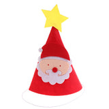 Maxbell Merry Christmas DIY Red Felt Fabric Cone Hat Santa Claus Star Cap Kids Birthday Fancy Dress Costume Prop