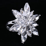 Maxbell Gorgeous Christmas Crystal Rhinestone Snowflakes Diamond Ring Xmas Jewelry