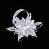 Maxbell Gorgeous Christmas Crystal Rhinestone Snowflakes Diamond Ring Xmas Jewelry