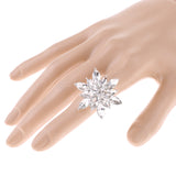 Maxbell Gorgeous Christmas Crystal Rhinestone Snowflakes Diamond Ring Xmas Jewelry