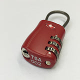 Maxbell TSA Approved Luggage Suitcase Travel 3-Dial Combination Wire Padlock-Red