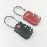 Maxbell TSA Approved Luggage Suitcase Travel 3-Dial Combination Wire Padlock-Red