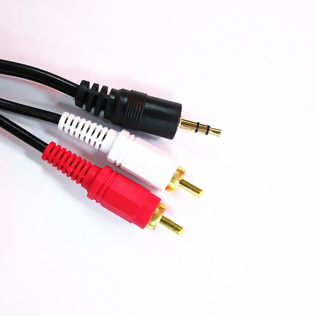 Maxbell 3.5mm Audio Plug Male to 2 RCA Plug Male Stereo Cable Cord Lead