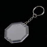 Maxbell 10Pieces Octagon Shape Blank Insert Photo Picture Frame Split Ring Keychain