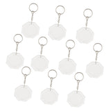 Maxbell 10Pieces Octagon Shape Blank Insert Photo Picture Frame Split Ring Keychain