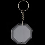 Maxbell 10Pieces Octagon Shape Blank Insert Photo Picture Frame Split Ring Keychain