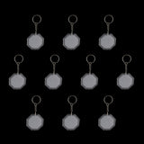 Maxbell 10Pieces Octagon Shape Blank Insert Photo Picture Frame Split Ring Keychain