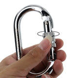 Maxbell 10 Pieces Oval Steel Carabiner Screw Locking for Rock Climbing Rescue 25KN