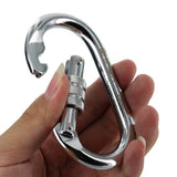 Maxbell 10 Pieces Oval Steel Carabiner Screw Locking for Rock Climbing Rescue 25KN