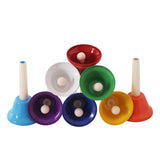 Maxbell 8 Pieces Diatonic Handbells Chromatic Bells Set Kids Rhythm Musical Toy Gift