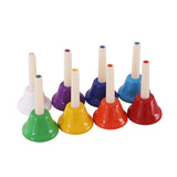 Maxbell 8 Pieces Diatonic Handbells Chromatic Bells Set Kids Rhythm Musical Toy Gift