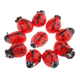 Maxbell 10 Pieces Glass Spacer Loose Ladybug Beads Red fit Bracelet Earring Pendant Jewelry Charms Making