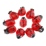 Maxbell 10 Pieces Glass Spacer Loose Ladybug Beads Red fit Bracelet Earring Pendant Jewelry Charms Making