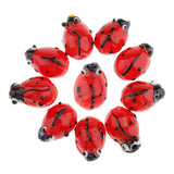 Maxbell 10 Pieces Glass Spacer Loose Ladybug Beads Red fit Bracelet Earring Pendant Jewelry Charms Making