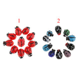 Maxbell 10 Pieces Glass Spacer Loose Ladybug Beads Red fit Bracelet Earring Pendant Jewelry Charms Making