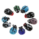 Maxbell 10 Pieces Glass Spacer Loose Ladybug Beads Colored fit Bracelet Earring Pendant Jewelry Charms Making