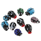 Maxbell 10 Pieces Glass Spacer Loose Ladybug Beads Colored fit Bracelet Earring Pendant Jewelry Charms Making