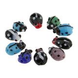 Maxbell 10 Pieces Glass Spacer Loose Ladybug Beads Colored fit Bracelet Earring Pendant Jewelry Charms Making