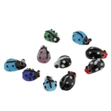 Maxbell 10 Pieces Glass Spacer Loose Ladybug Beads Colored fit Bracelet Earring Pendant Jewelry Charms Making