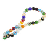 Maxbell Mix Color Millefiori Lampwork Glass Round Beads Loose Spacer Beads for Jewelry Making Crafts 12mm