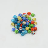 Maxbell 50 Pieces Mixed Color Round Clay Crystal Ball Spacer Beads for Jewelry Making Beading Crafts 10mm